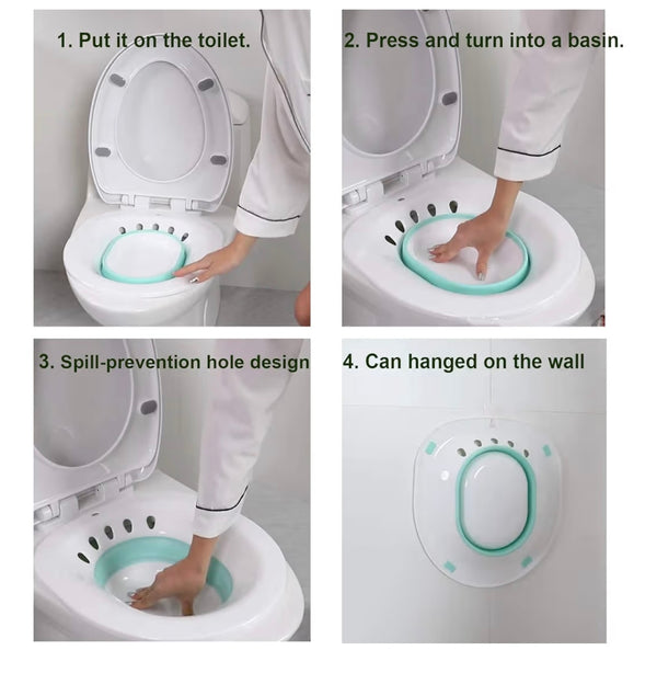 Postpartum & Sitz Bath Basin – Foldable Toilet Insert